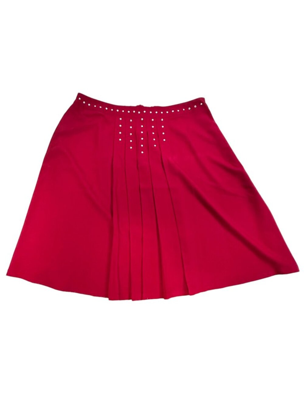 Kate & Mallory Red Pleated Skirt W/ Rhinestone Detail Womens 1X